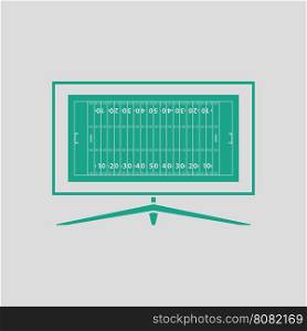 American football tv icon. Gray background with green. Vector illustration.