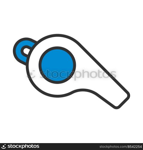 American Football Whistle Icon. Editable Bold Outline With Color Fill Design. Vector Illustration.