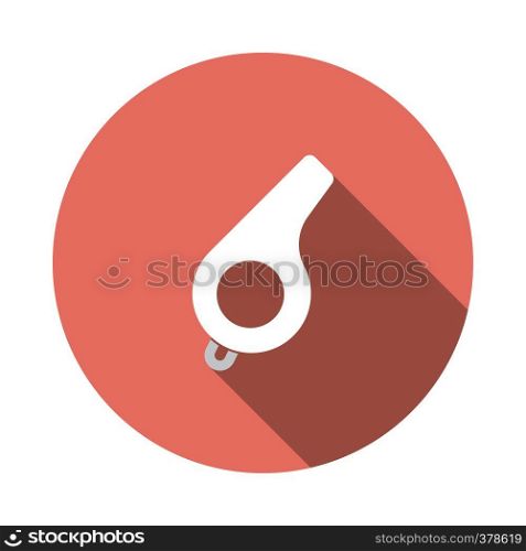 American football whistle icon. Flat color design. Vector illustration.