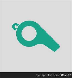 American football whistle icon. Gray background with green. Vector illustration.