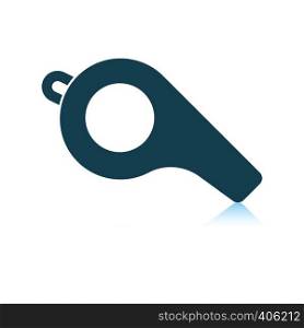 American football whistle icon. Shadow reflection design. Vector illustration.