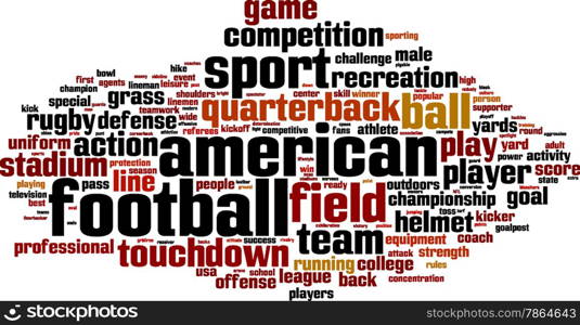 American football word cloud concept. Vector illustration