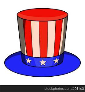 American hat icon. Cartoon illustration of american hat vector icon for web. American hat icon, cartoon style