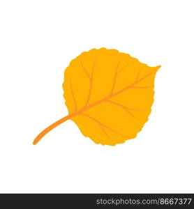 American hornbeam yellow leaf cartoon icon. Vector musclewood leaf, European hornbeam Elm tree element, foliage autumn fall season decoration. Hornbeam leaf isolated foliage, birch leafage icon