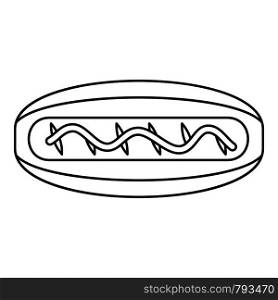 American hot dog icon. Outline american hot dog vector icon for web design isolated on white background. American hot dog icon, outline style