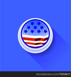 American Icon Isolated on Blue Background. Long Shadow. American Icon