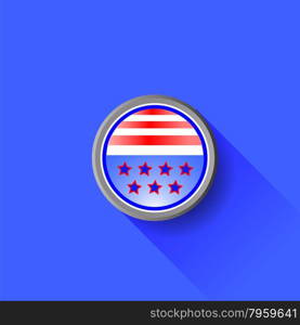 American Icon Isolated on Blue Background. Long Shadow.. American Icon