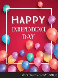 American Independence Day. Background with balloons for greeting cards. Vector illustration.