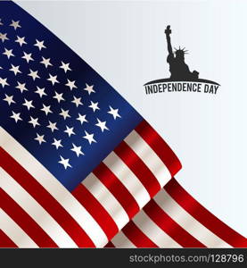 American Independence day design card vector