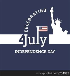 American Independence day design card vector