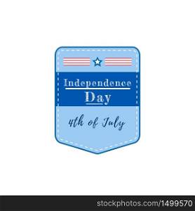 American Independence holiday flat color vector badge. United States patriotism. Fourth of July event sticker. American national freedom day patch. Liberty celebration isolated design element. American Independence holiday flat color vector badge