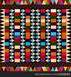 American indian ethnic pattern with multicolored elements, abstract art.