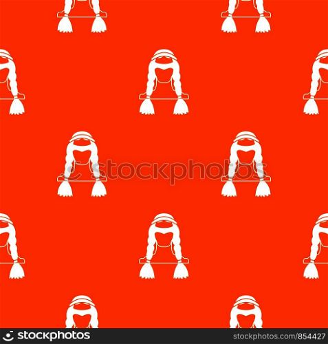 American indian pattern repeat seamless in orange color for any design. Vector geometric illustration. American indian pattern seamless