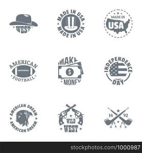 American league logo set. Simple set of 9 american league vector logo for web isolated on white background. American league logo set, simple style