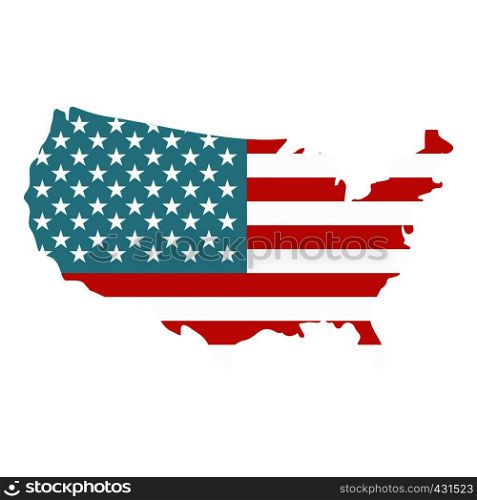American map icon flat isolated on white background vector illustration. American map icon isolated
