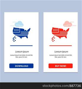 American, Map, Thanksgiving, Usa Blue and Red Download and Buy Now web Widget Card Template