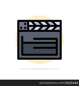 American, Movie, Usa, Video Abstract Circle Background Flat color Icon