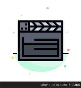 American, Movie, Usa, Video Abstract Flat Color Icon Template