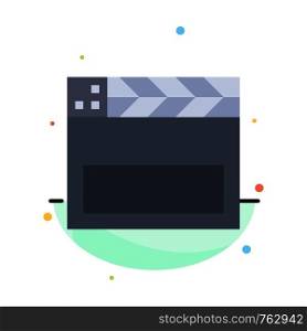 American, Movie, Usa, Video Abstract Flat Color Icon Template