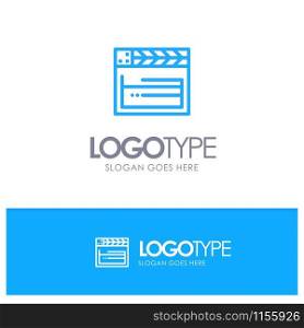 American, Movie, Usa, Video Blue outLine Logo with place for tagline