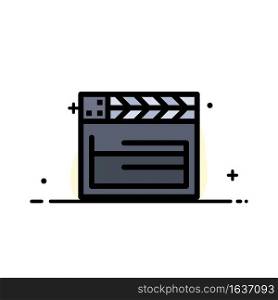 American, Movie, Usa, Video  Business Flat Line Filled Icon Vector Banner Template