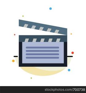 American, Movies, Video, Usa Abstract Flat Color Icon Template