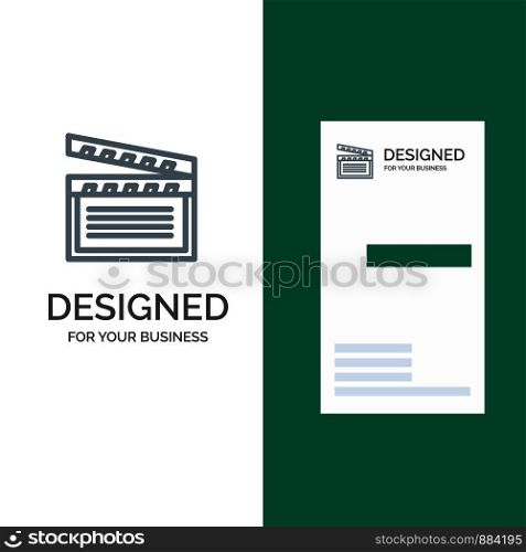 American, Movies, Video, Usa Grey Logo Design and Business Card Template