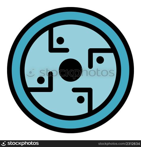 American protection amulet icon. Outline american protection amulet vector icon color flat isolated. American protection amulet icon color outline vector