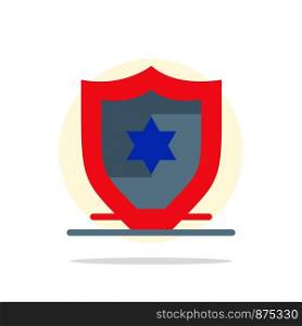 American, Protection, Shield Abstract Circle Background Flat color Icon