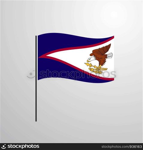 American Samoa waving Flag