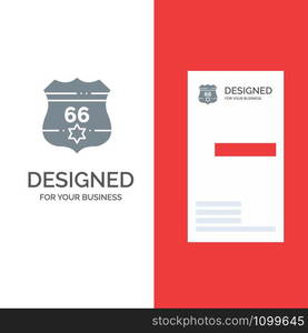 American, Shield, Usa, Security Grey Logo Design and Business Card Template