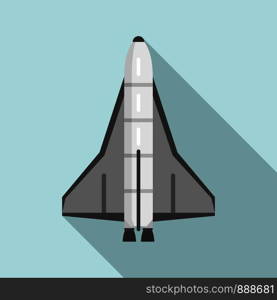 American spaceship icon. Flat illustration of american spaceship vector icon for web design. American spaceship icon, flat style