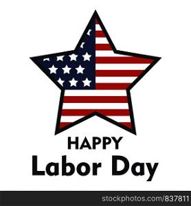American star labor day logo icon. Flat illustration of american star labor day vector logo icon for web design isolated on white background. American star labor day logo icon, flat style