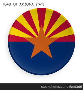 american state of ARIZONA flag icon in modern neomorphism style. Button for mobile application or web. Vector on white background