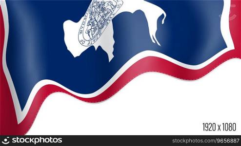 American state of Wyoming realistic founding day background. USA state of Wyoming banner in motion waving, fluttering in wind. Festive patriotic HD format template for independence day