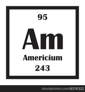 Americium chemical element icon vector illustration design