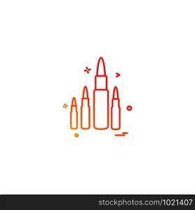 ammo bullet military round shoot icon vector design