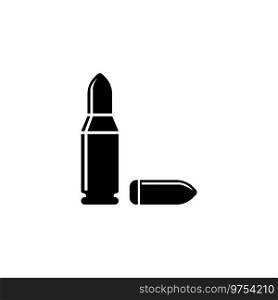 Ammunition Bullet. Flat Vector Icon. Simple black symbol on white background. Ammunition Bullet Flat Vector Icon