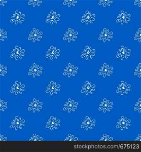 Amoeba pattern repeat seamless in blue color for any design. Vector geometric illustration. Amoeba pattern seamless blue