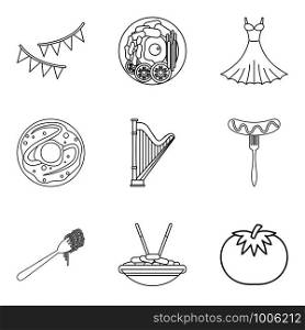 Amorousness icons set. Outline set of 9 amorousness vector icons for web isolated on white background. Amorousness icons set, outline style