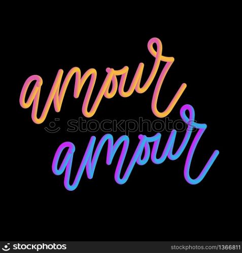 Amour 3D slogan modern Fashion Slogan for T-shirt graphic vector Print set. Amour 3D slogan modern Fashion Slogan for T-shirt graphic vector Print