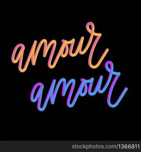 Amour 3D slogan modern Fashion Slogan for T-shirt graphic vector Print set. Amour 3D slogan modern Fashion Slogan for T-shirt graphic vector Print