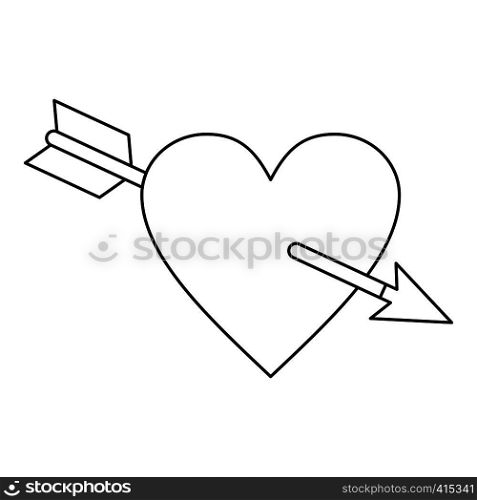 Amour symbol with heart and arrow icon. Outline illustration of amour symbol with heart and arrow vector icon for web. Amour symbol with heart and arrow icon
