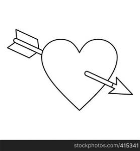 Amour symbol with heart and arrow icon. Outline illustration of amour symbol with heart and arrow vector icon for web. Amour symbol with heart and arrow icon
