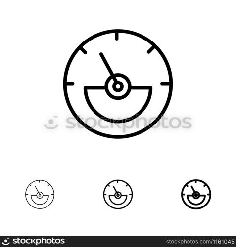 Ampere, Ampere Meter, Electrical, Energy Bold and thin black line icon set