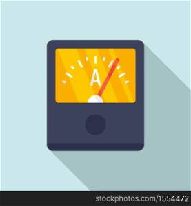 Ampere Meter device icon. Flat illustration of Ampere Meter device vector icon for web design. Ampere Meter device icon, flat style