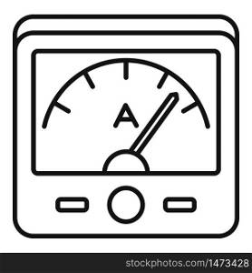 Amperemeter icon. Outline amperemeter vector icon for web design isolated on white background. Amperemeter icon, outline style