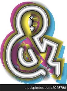 Ampersand Neon Sign symbol design Vector illustration