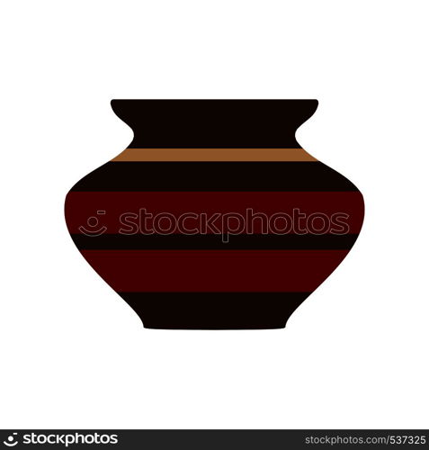 Amphora flat vector traditional classic museum bowl vase. Ancient clay icon myth