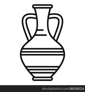 Amphora jar icon outline vector. Vase pot. Rome jug. Amphora jar icon outline vector. Vase pot
